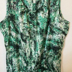 Green Pattern Dress Tank Top